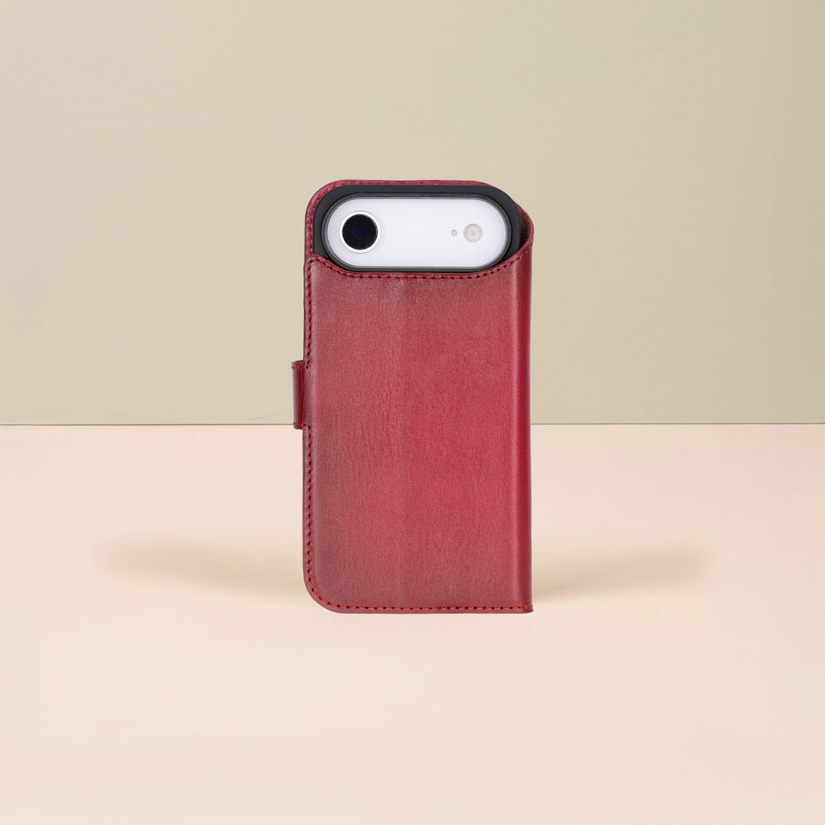 Premium Leather iPhone Air Wallet Case – Red - Austin