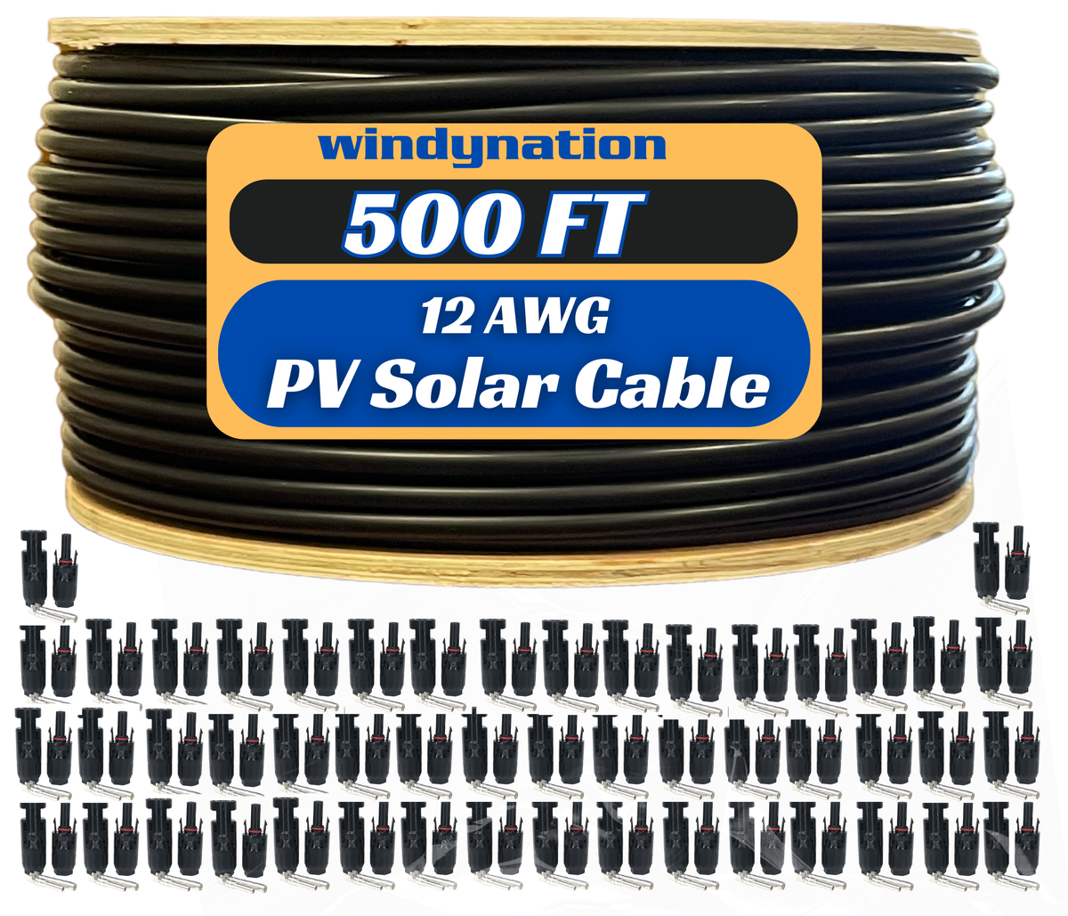 500 Foot Spool 12 Gauge 12 AWG Solar Panel Extension Cable Wire Black or Red Pure Copper