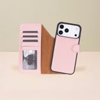 Leather iPhone 17 Pro  Wallet Case – Pink - Austin