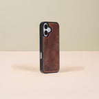 Leathere iPhone 17 Wallet Case – Brown - New York
