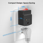 ETL Listed 15 to 20 Amp Adapter Plug with Built-In 15A Circuit Breaker | NEMA 5-15P to 5-20R