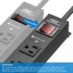CRST 6 Outlets Wide Spaced Mountable Metal Power Strip Surge Protector, 2100 Joules Protection, Easy Mounting, 6FT