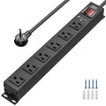 CRST 6 Outlets Wide Spaced Mountable Metal Power Strip Surge Protector, 2100 Joules Protection, Easy Mounting, 6FT