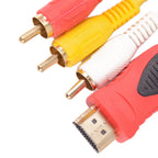 HDMI To Red Yellow And White Adapter Cable Hdmi To 3Rca Component Cable 1.5 Meters