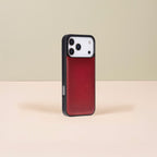 Leather iPhone 17 Pro Wallet Case – Red - Austin