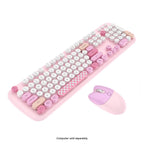 Wireless Keyboard & Mouse Combo - Silent Click, Colorful 104 Keys