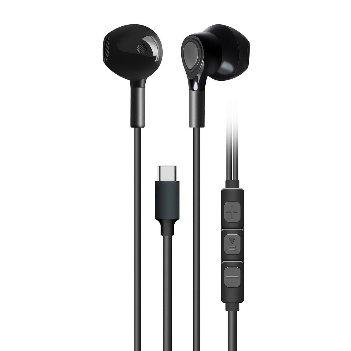 KP-244 Wired Earphones With In-Line Controls USB-C Connector Semi-In-Ear Design High Volume High Sound Quality Low Latency Gaming-Ready Hot-Selling Item In Stock