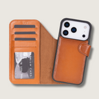 Leather iPhone 17 Pro Max Wallet Case – Rustic Brown - Austin