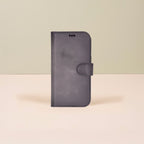 Leathere iPhone 17 Wallet Case – Gray - New York