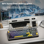 Three-mode RGB Wireless Bluetooth Side Engraving With Knob Game Mechanical Keyboard