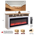 70 Inch Fireplace TV Stand for TVs up to 70" with 60" Smart Electric Fireplace