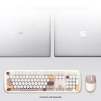 Wireless Keyboard & Mouse Combo - Silent Click, Colorful 104 Keys