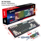 Gaming keyboard RGB backlight two-color keycaps gray and white double color 2.4G wireless membrane keyboard
