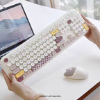 Wireless Keyboard & Mouse Combo - Silent Click, Colorful 104 Keys