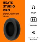 CS Replacement Ear Pad Cushions for Apple Beats Studio PRO (2023) Premium Wireless Headphones