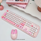 Wireless Keyboard & Mouse Combo - Silent Click, Colorful 104 Keys
