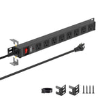 CRST 8-Outlet Mountable Metal Power Strip | 4-Way Bracket Mount, 2100J
