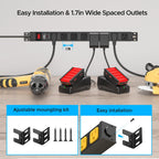 CRST 8-Outlet Mountable Metal Power Strip | 4-Way Bracket Mount, 2100J