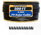 500 Foot Spool 8 Gauge 8 AWG Solar Panel Extension Cable Wire Black or Red Pure Copper