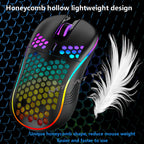 2.4G Wireless Cave Mouse Lightweight Gaming Mouse with Luminous 7 Color Breathing Light Computer Accessories