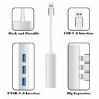 USB 3.0 Gigabit Ethernet Lan RJ45 Network Adapter Hub to 1000Mbps Mac PC Gigabit USB3.0 Ethernet Adapter