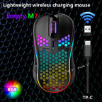 2.4G Wireless Cave Mouse Lightweight Gaming Mouse with Luminous 7 Color Breathing Light Computer Accessories