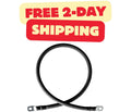 2/0 Gauge (AWG) Single Black Pure Copper Battery Cable Wire with Lug Connector Ring Terminals