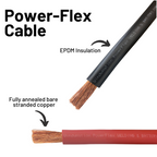 1/0 Gauge Gauge (AWG) Single Black Pure Copper Battery Cable Wire with Lug Connector Ring Terminals