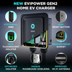 EVIQO Level 2 EV Charger, 48A (50A Max), 240V, Hardwired, J1772 for Non-Tesla EVs
