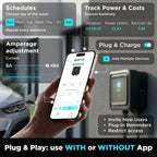 EVIQO Level 2 EV Charger, 48A (50A Max), 240V, Hardwired, J1772 for Non-Tesla EVs