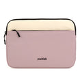 packlab Cream and Pink Laptop Sleeve with Front Pocket – Slim Padded 14 Inch Laptop Case – Minimal Computer Sleeve for Work, Travel, School & Everyday Carry