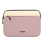packlab Cream and Pink Laptop Sleeve with Front Pocket – Slim Padded 14 Inch Laptop Case – Minimal Computer Sleeve for Work, Travel, School & Everyday Carry