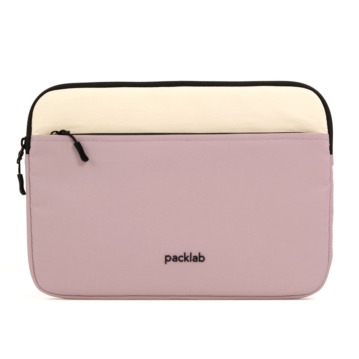 packlab Cream and Pink Laptop Sleeve with Front Pocket – Slim Padded 14 Inch Laptop Case – Minimal Computer Sleeve for Work, Travel, School & Everyday Carry