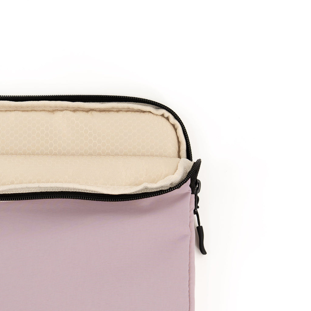 packlab Cream and Pink Laptop Sleeve with Front Pocket – Slim Padded 14 Inch Laptop Case – Minimal Computer Sleeve for Work, Travel, School & Everyday Carry