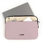 packlab Cream and Pink Laptop Sleeve with Front Pocket – Slim Padded 14 Inch Laptop Case – Minimal Computer Sleeve for Work, Travel, School & Everyday Carry