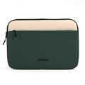 packlab Cream and Green Laptop Sleeve with Front Pocket – Slim Padded 14 Inch Laptop Case – Minimal Computer Sleeve for Work, Travel & Everyday Carry