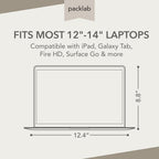 packlab Cream and Green Laptop Sleeve with Front Pocket – Slim Padded 14 Inch Laptop Case – Minimal Computer Sleeve for Work, Travel & Everyday Carry