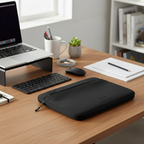 packlab Black Laptop Sleeve with Front Pocket – Slim Padded Laptop Case for 14 Inch Laptops – Minimal Computer Sleeve for Work, Travel & Everyday Carry