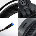 Luxury Gaming Headset with Microphone 3.5mm  Wired Earphone  Surround Sound Game Headphone for PC Gamer Computer Laptop Xbox