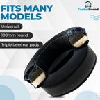 CentralSound Cooling Gel + Memory Foam Premium Replacement Ear Pad Cushions Universal Round 100mm