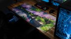 "Midnight Petals" — Cherry Blossom Deskmat