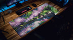 "Midnight Petals" — Cherry Blossom Deskmat