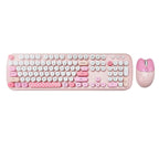 Wireless Keyboard & Mouse Combo - Silent Click, Colorful 104 Keys
