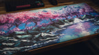 "Stream of Serenity" — Cherry Blossom Deskmat