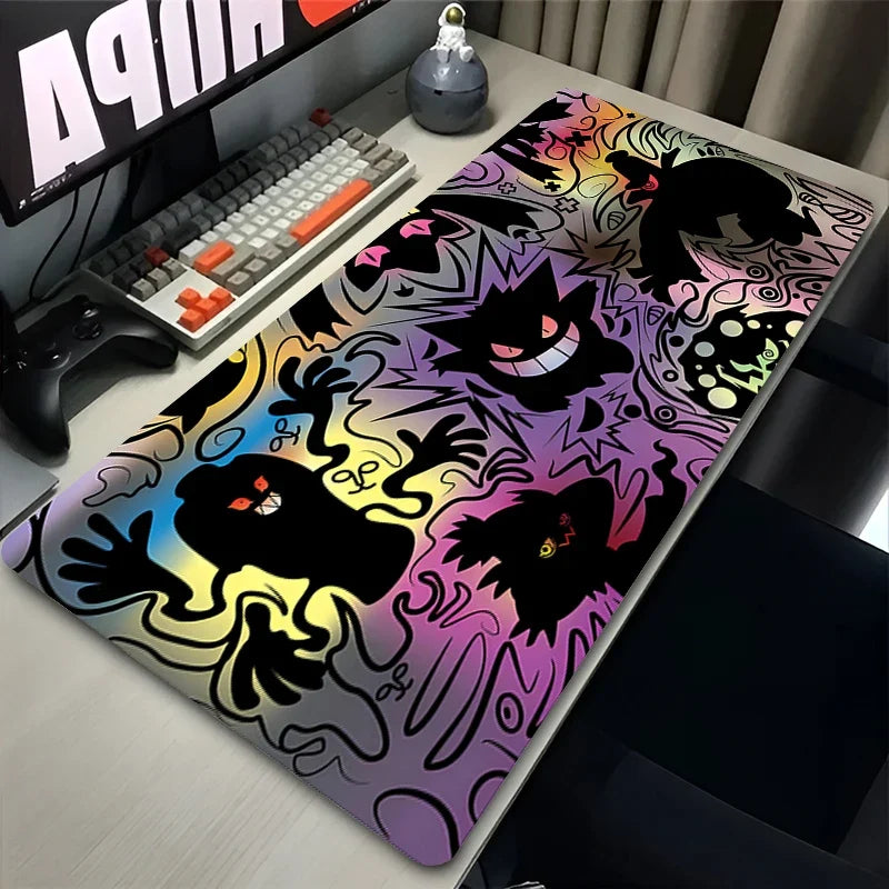 XXL Black Gaming Desk Mat – Anime Pokemon Gengar Mouse Pad for Laptop and PC