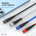 3A USB Cable For iPhone 14 13 12 11 Pro Max X XR SE 6s 7 8 Plus 1m 2m 3m Lead Mobile Phone Fast Charging Cord Data Charger Wire