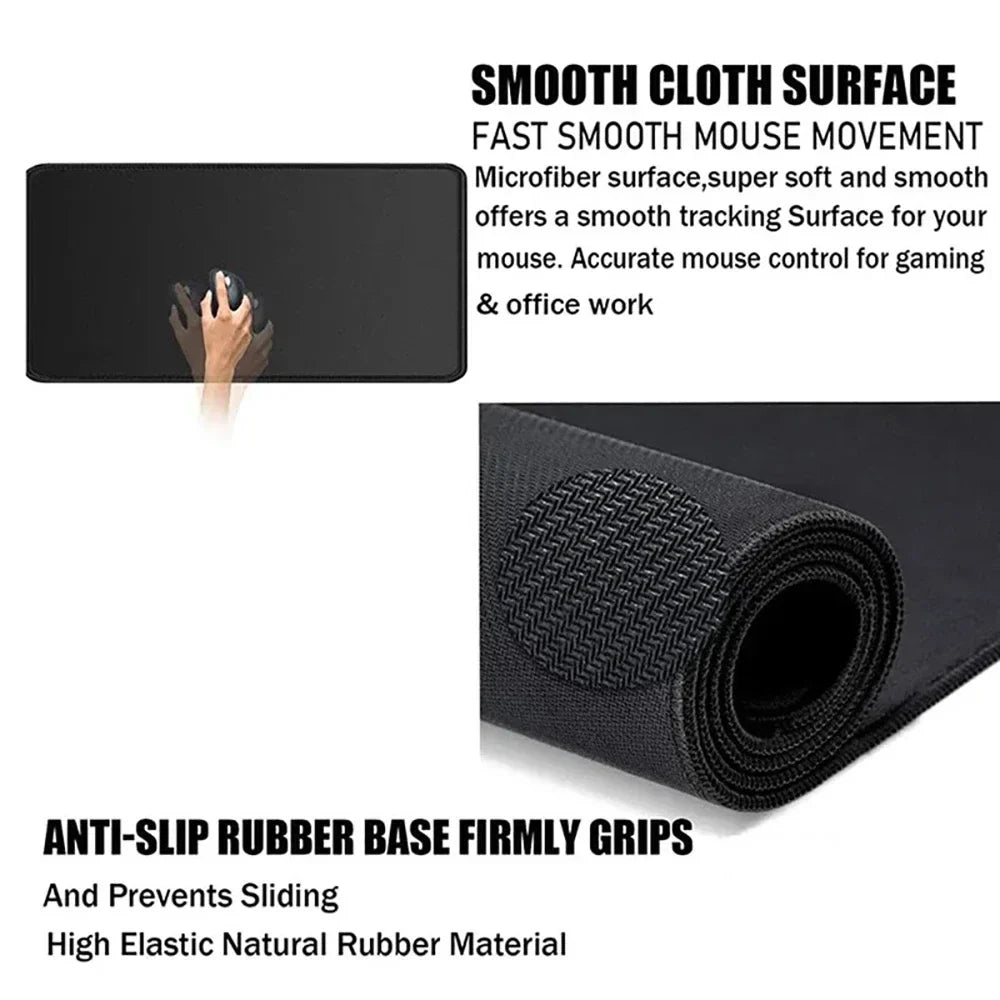 XXL Mouse Pad Black Mousepad Gamer Lager Computer PC Desk Mat 900X400 Keyboard Anime Office Carpet Playmat Kawaii Extended Rug
