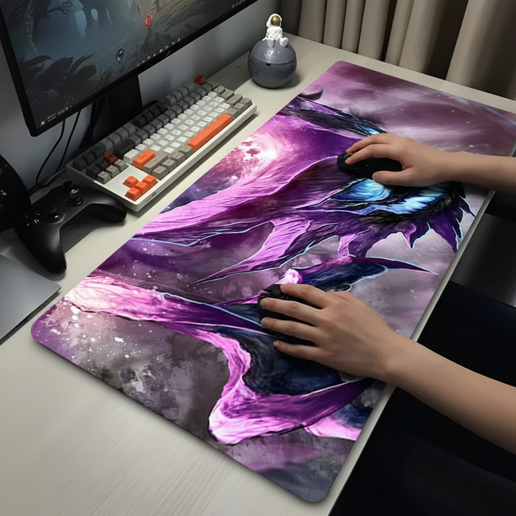 XXL Black Gaming Desk Mat – Anime Pokemon Gengar Mouse Pad for Laptop and PC
