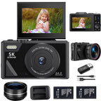 75MP Digital Camera For Photography 18X Zoom 5K UHD Vlog Camcorder Livestream Wifi Webcam 3.0 inch Flip Screen AF Selfie Camera