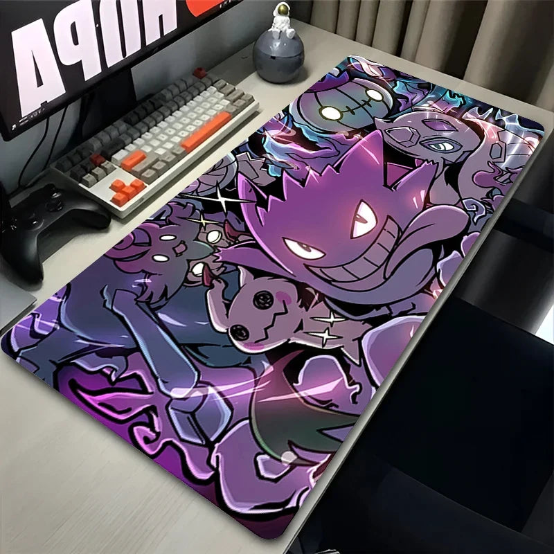 XXL Black Gaming Desk Mat – Anime Pokemon Gengar Mouse Pad for Laptop and PC